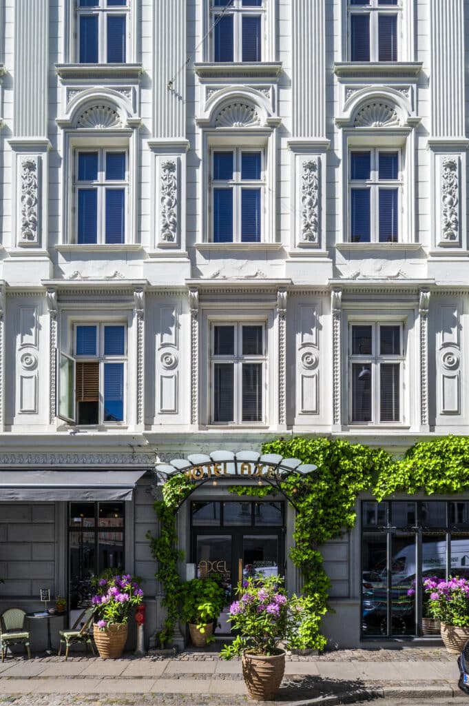 Hotel facade of Axel Guldsmeden in Copenhagen