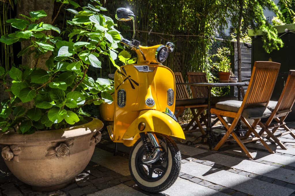 Guldsmeden Hotels branded scooter in Copenhagen