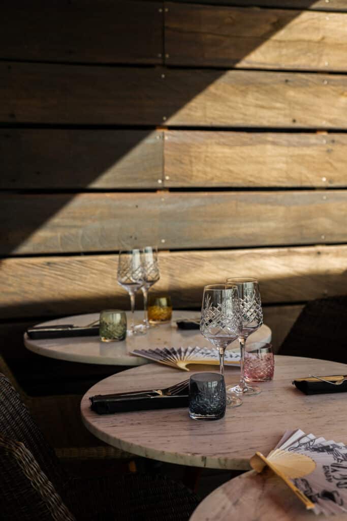 Rooftop dining table at Manon Les Suites Hotel at Chapung in Copenhagen